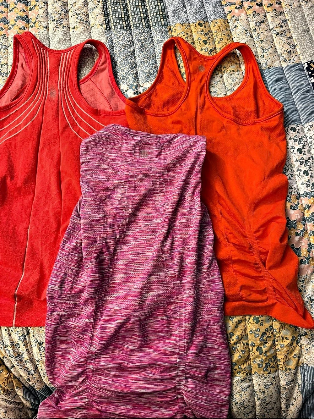 Athleta Fastest Track Tank Set Orange & Red XS